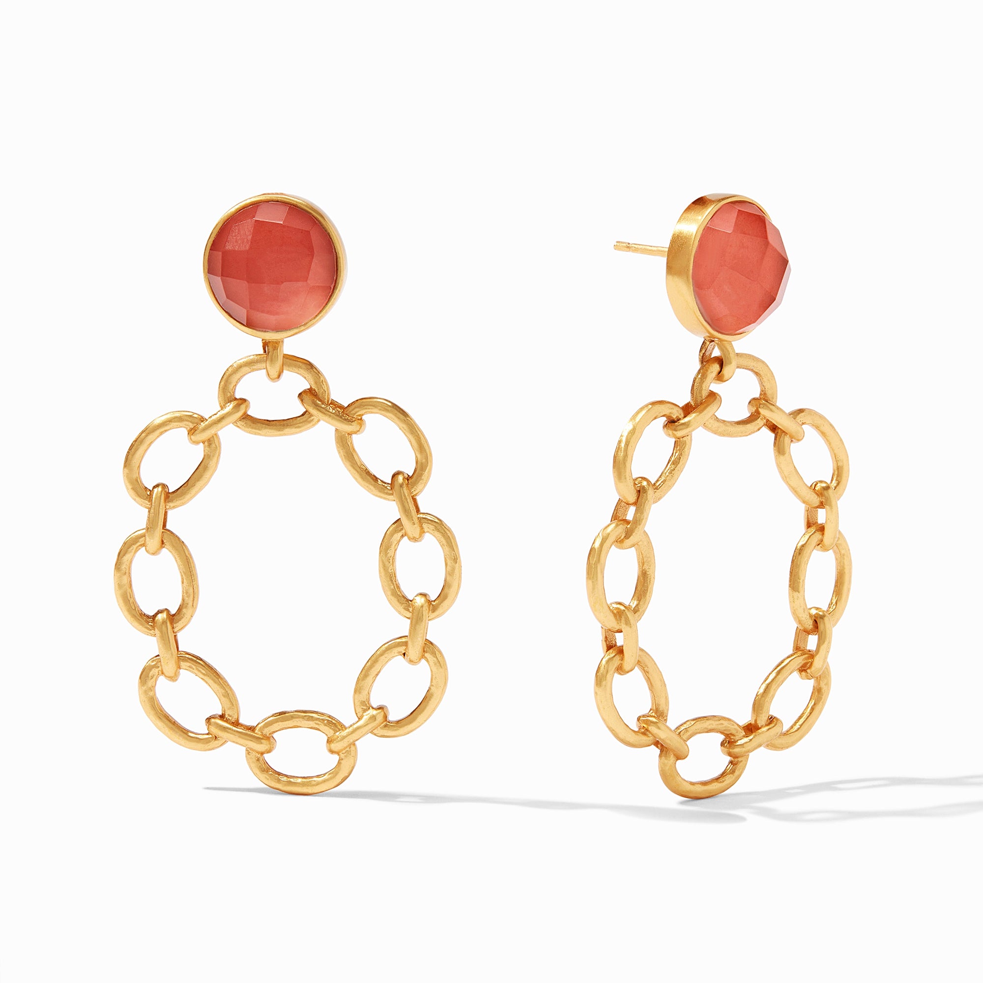 Julie Vos - Palermo Statement Earring, Iridescent Coral