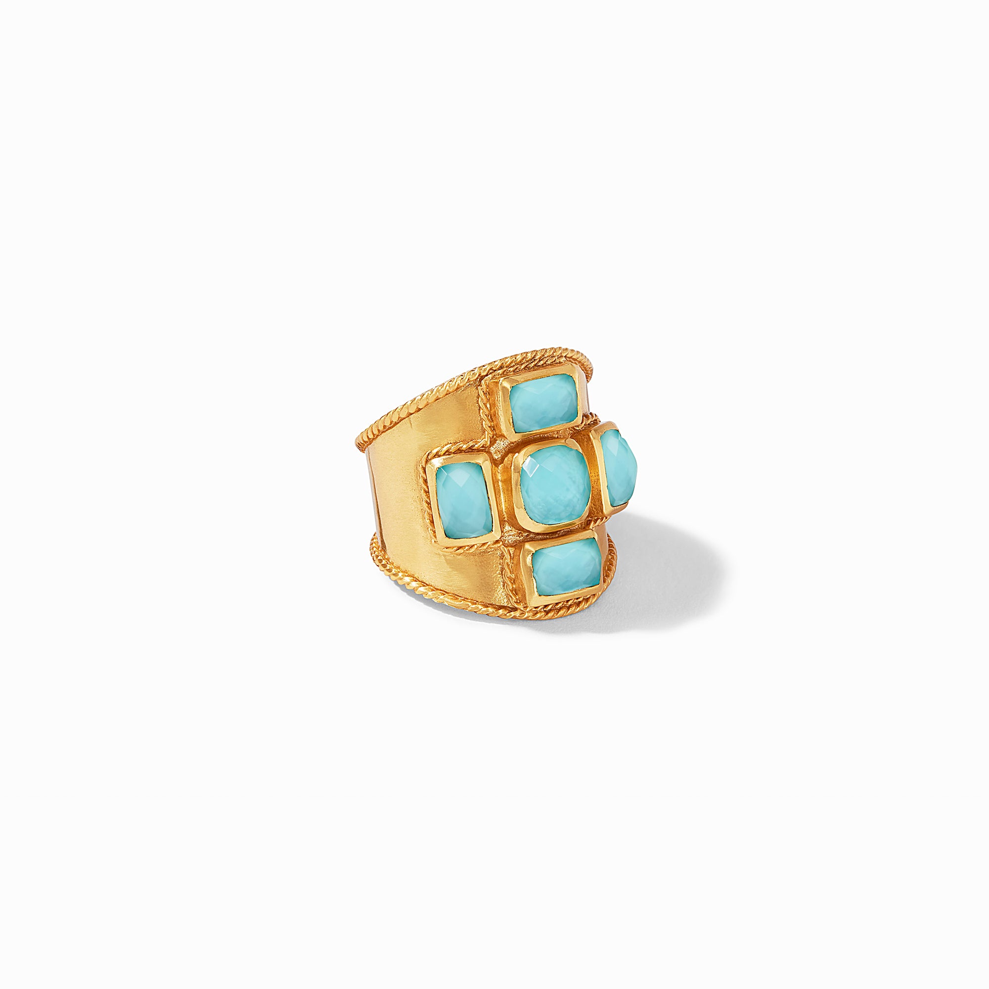 Julie Vos - Savoy Statement Ring, Iridescent Bahamian Blue / 8, Iridescent Bahamian Blue, best of summer, shades of summer, new bahamian blue, wrist bliss, rings, spring 2022, spring blue hues, joy of gifting