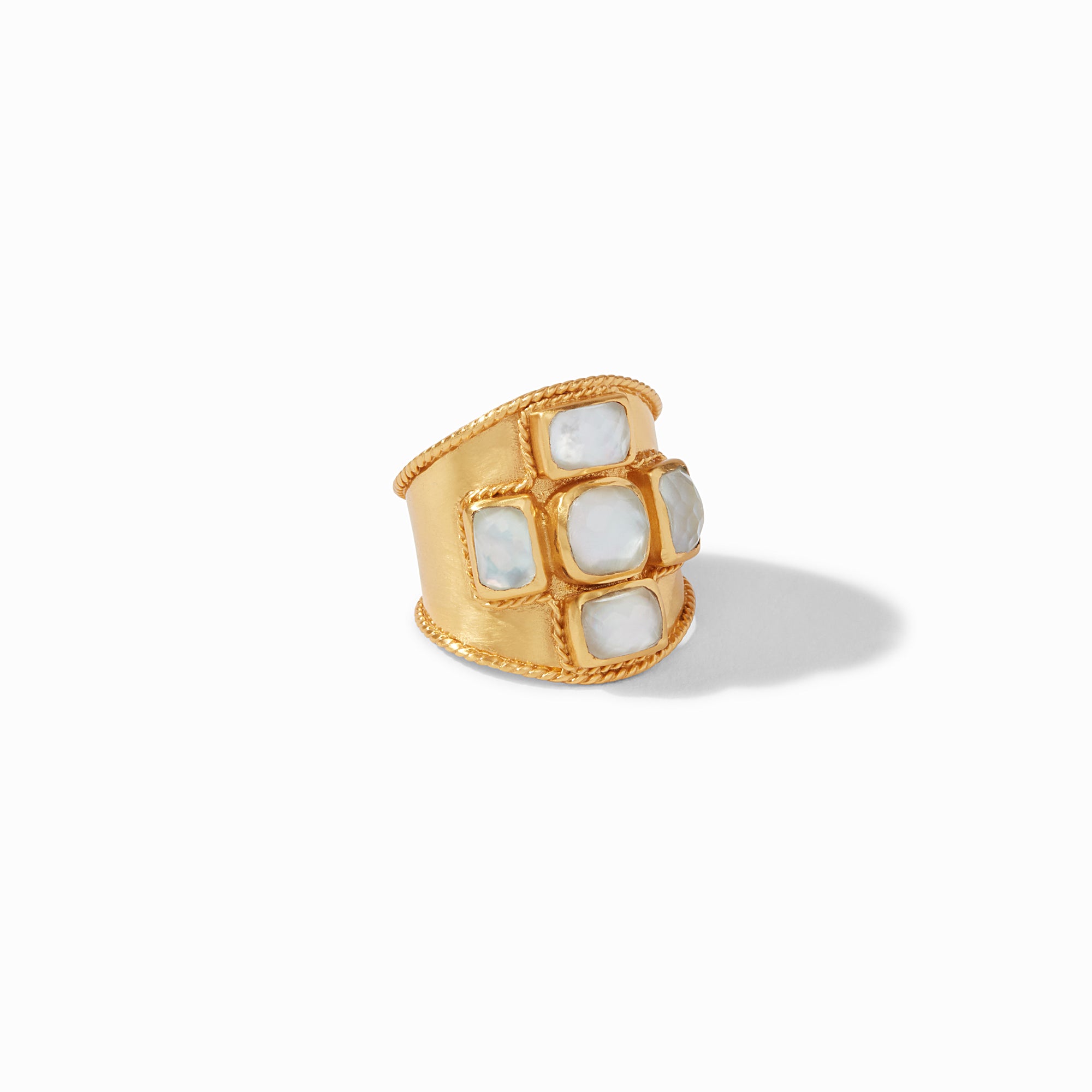 Julie Vos - Savoy Statement Ring, Iridescent Clear Crystal / 8, Iridescent Clear Crystal, savoy collection, summer favorites, cuff love, fab five, shift into neutral, holiday lombard fifth, party jewels, classics, winter lombard fifth, winter whites, occasion jewels