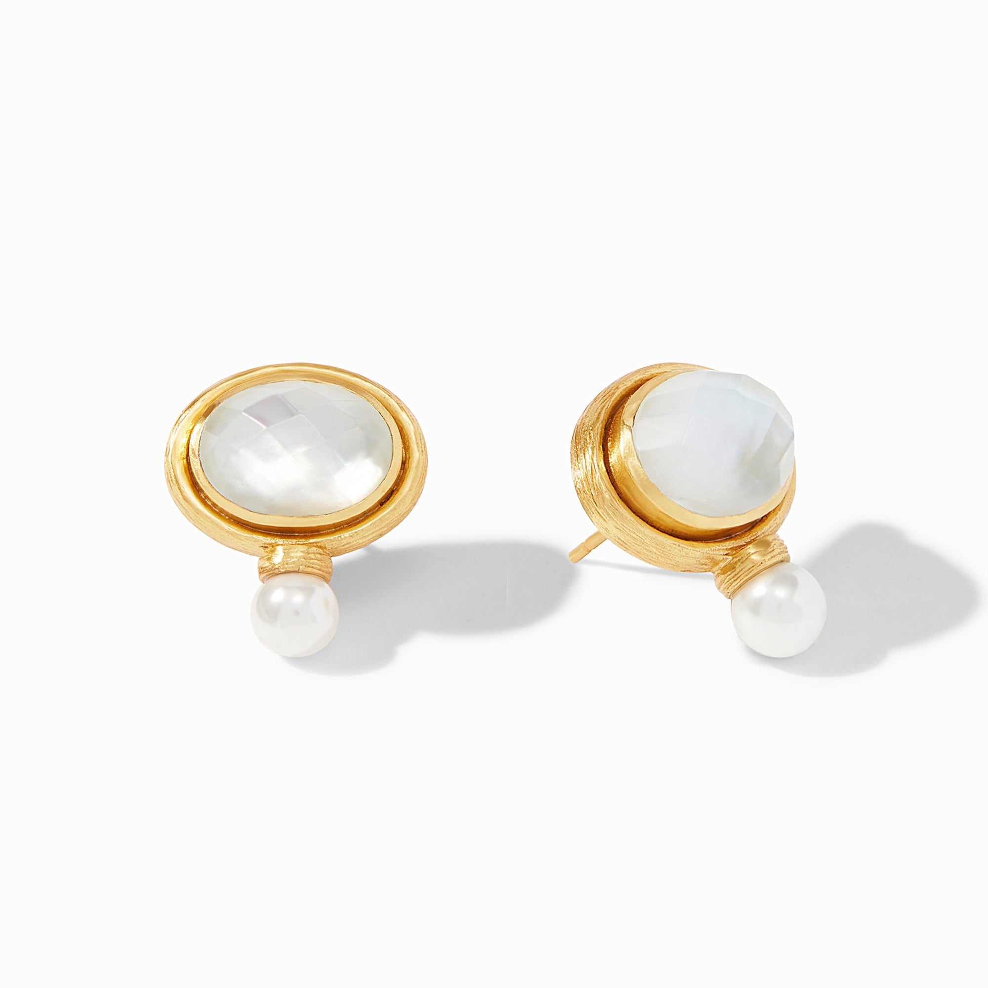 Julie Vos - Simone Earring, Iridescent Clear Crystal