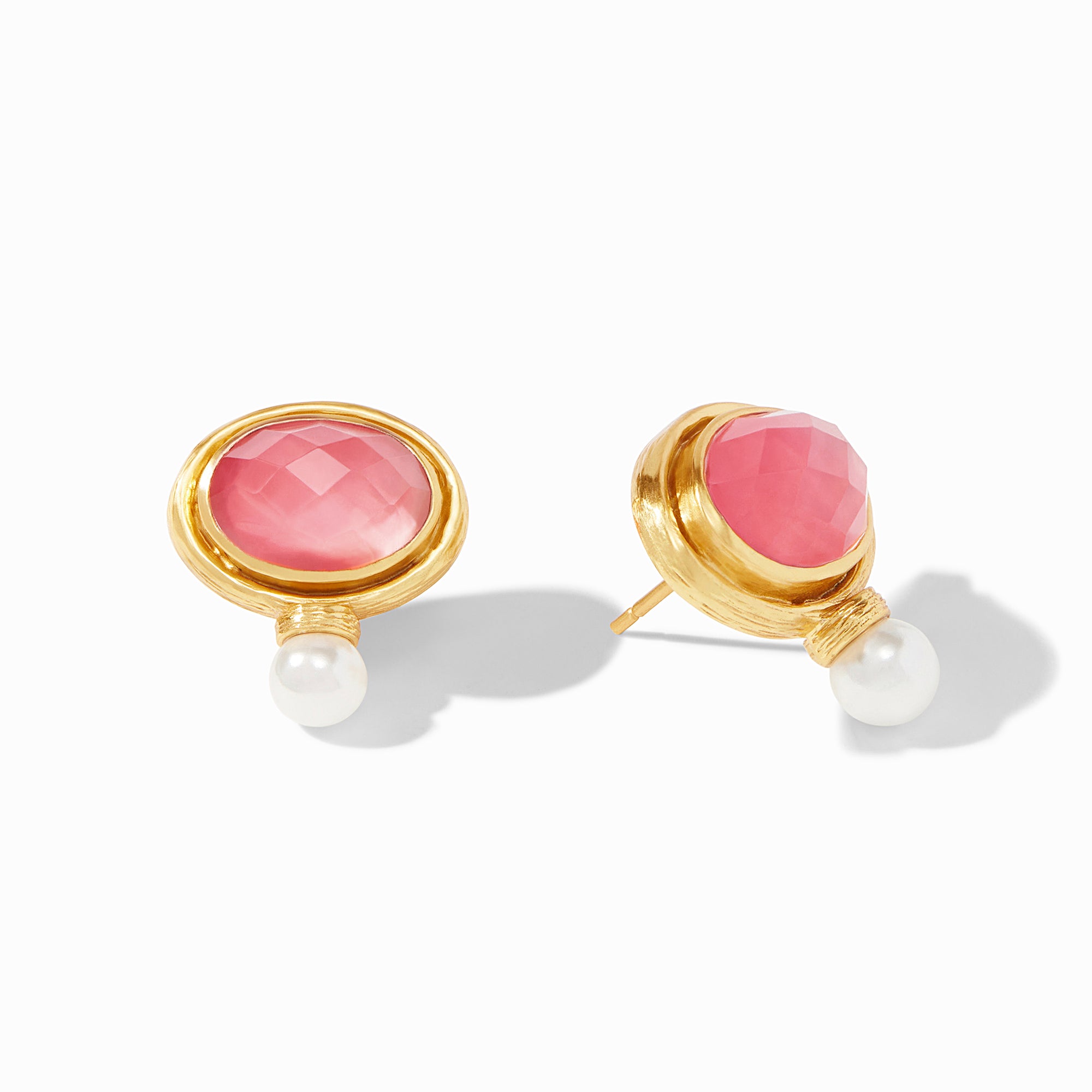 Julie Vos - Simone Earring, Garnet Pink