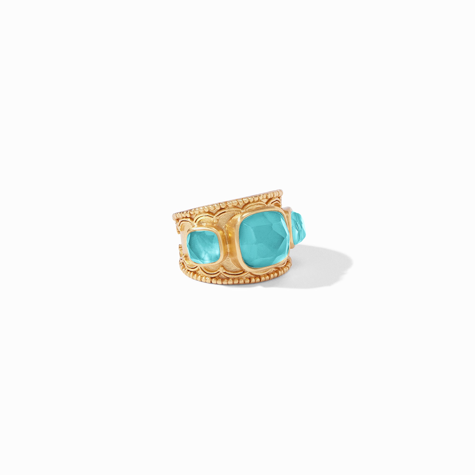 Julie Vos - Trieste Statement Ring, Iridescent Bahamian Blue / 8