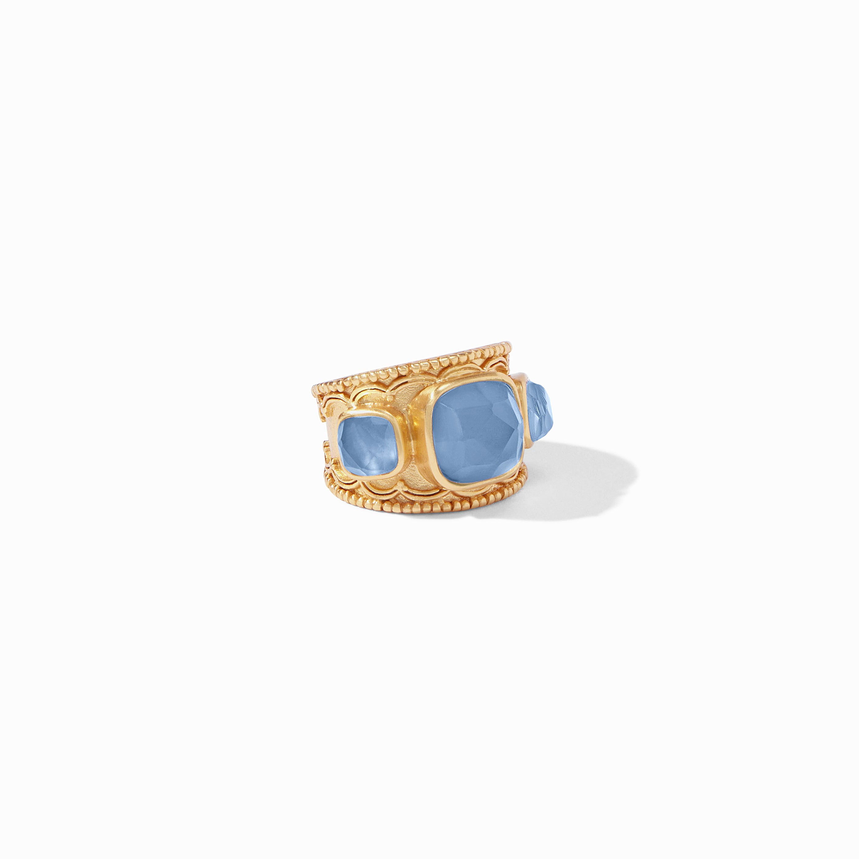 Julie Vos - Trieste Statement Ring, Iridescent Chalcedony Blue / 8
