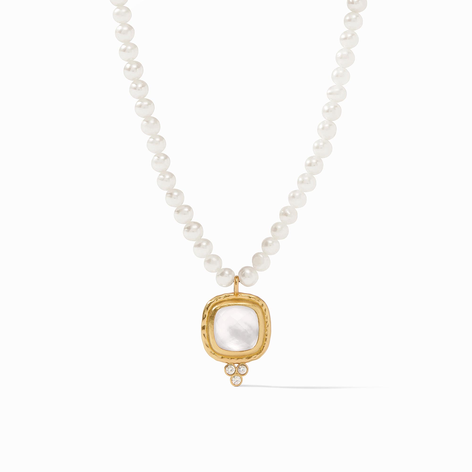 Julie Vos - Tudor Delicate Necklace, Iridescent Clear Crystal