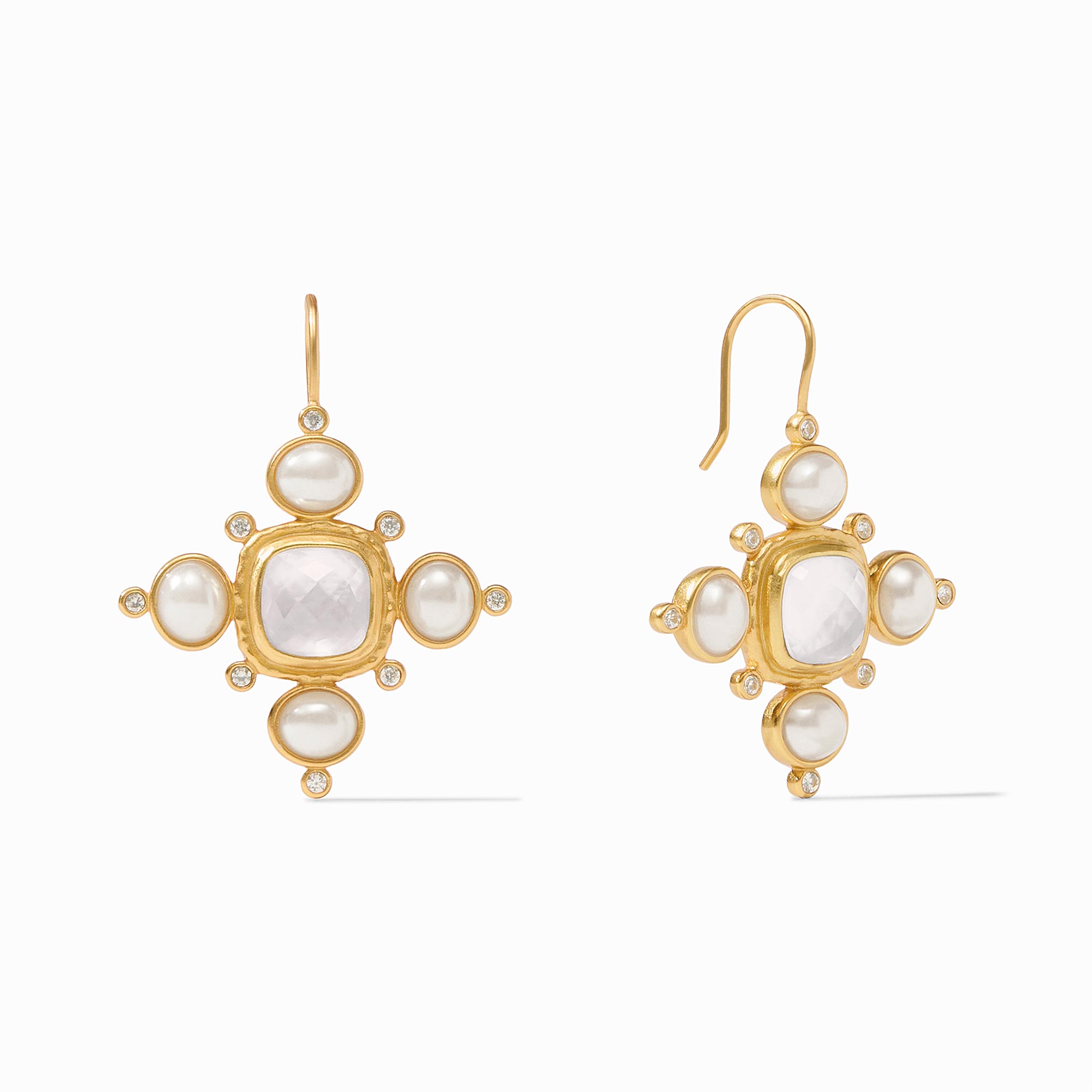 Julie Vos - Tudor Earring, Iridescent Clear Crystal