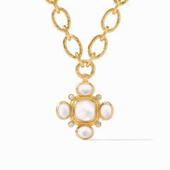 Julie Vos - Tudor Statement Necklace, Iridescent Clear Crystal