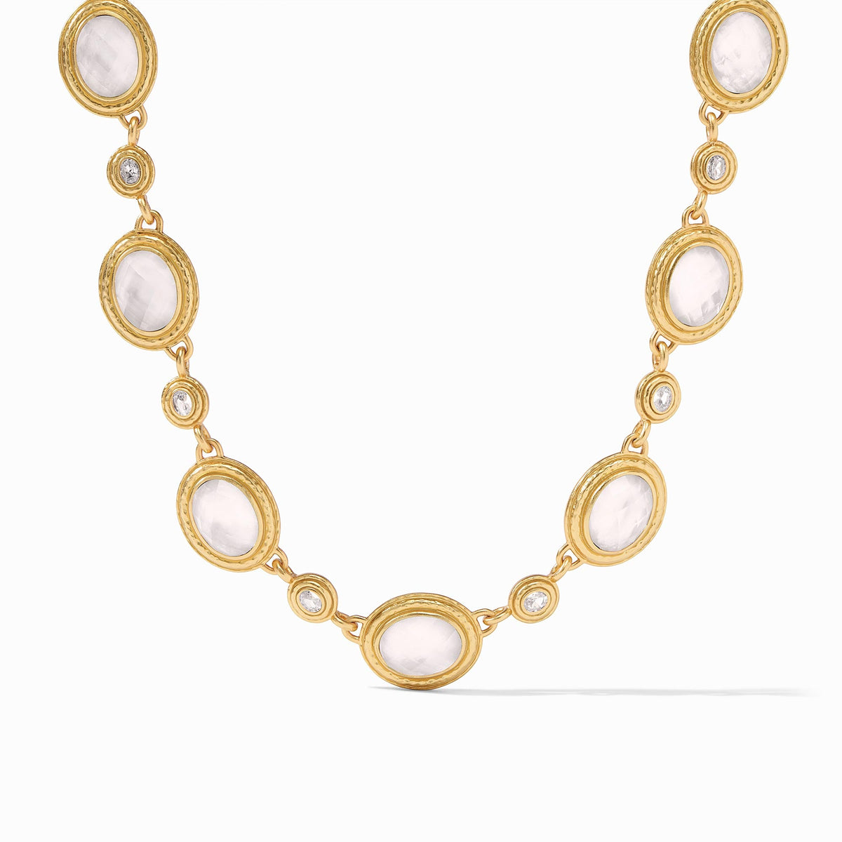 Julie Vos - Tudor Stone Necklace, Iridescent Clear Crystal