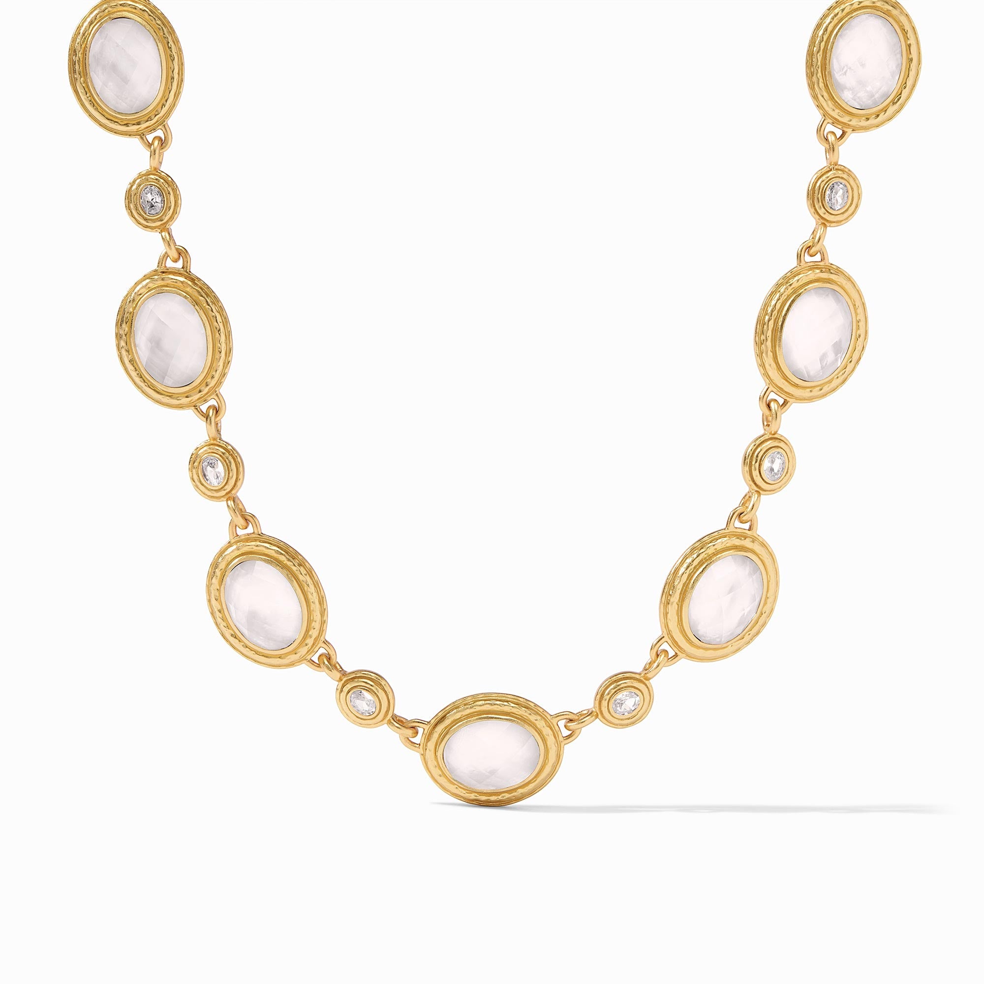 Julie Vos - Tudor Stone Necklace, Iridescent Clear Crystal