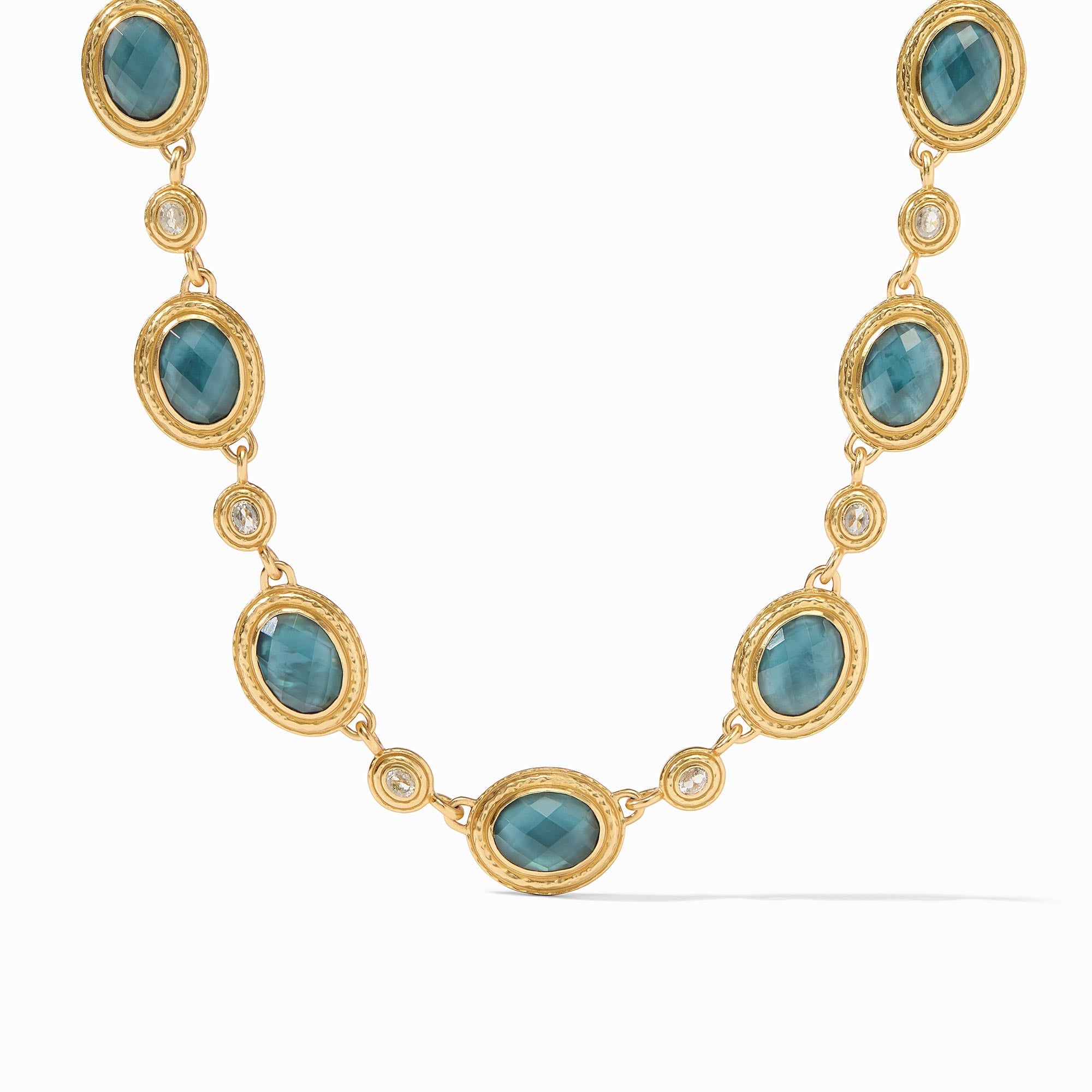 Julie Vos - Tudor Stone Necklace, Iridescent Peacock Blue