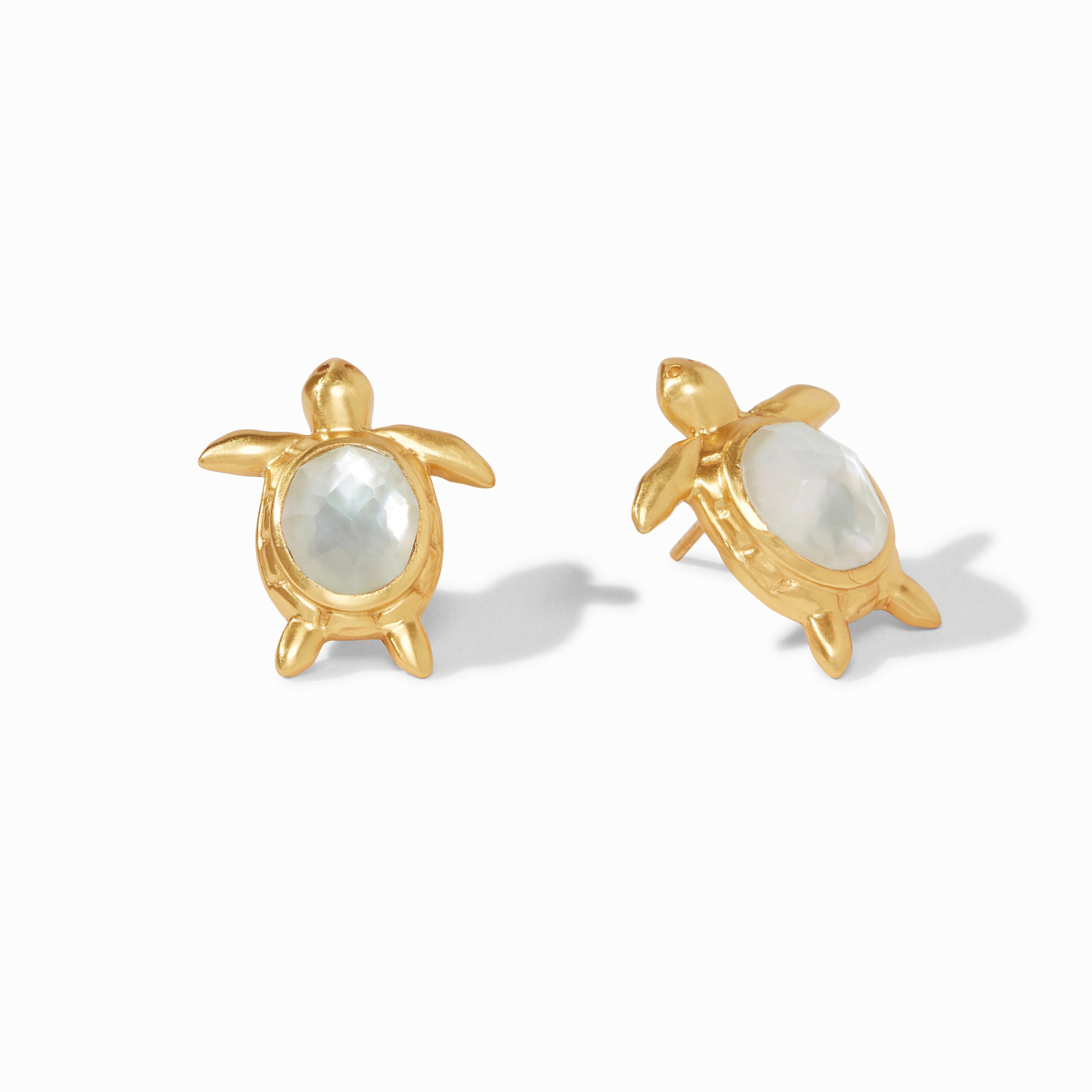 Julie Vos - Turtle Earring, Iridescent Clear Crystal