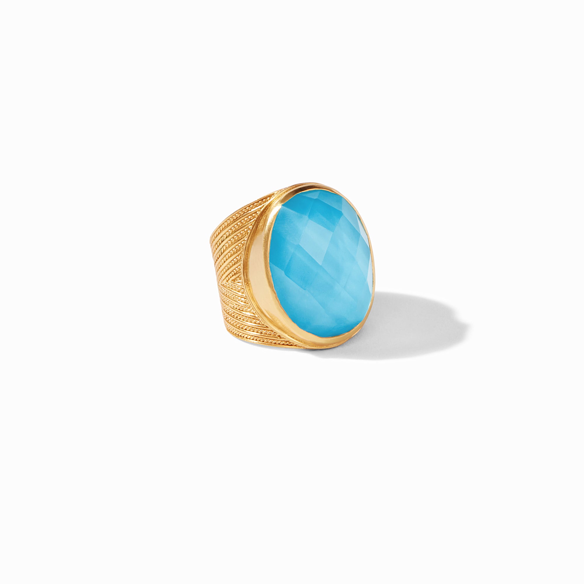Julie Vos - Verona Statement Ring, Iridescent Pacific Blue / 9, Pacific Blue, rings, simone collection, avalon collection, oval jewels