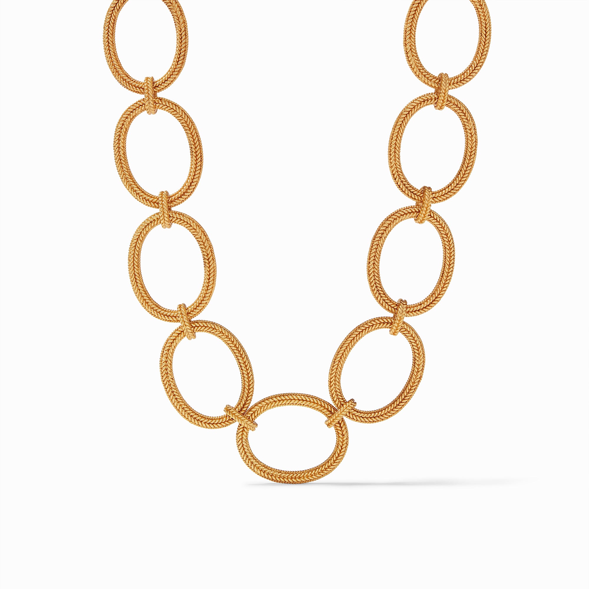 carousel, Windsor Gold Chevron Oval Link Necklace