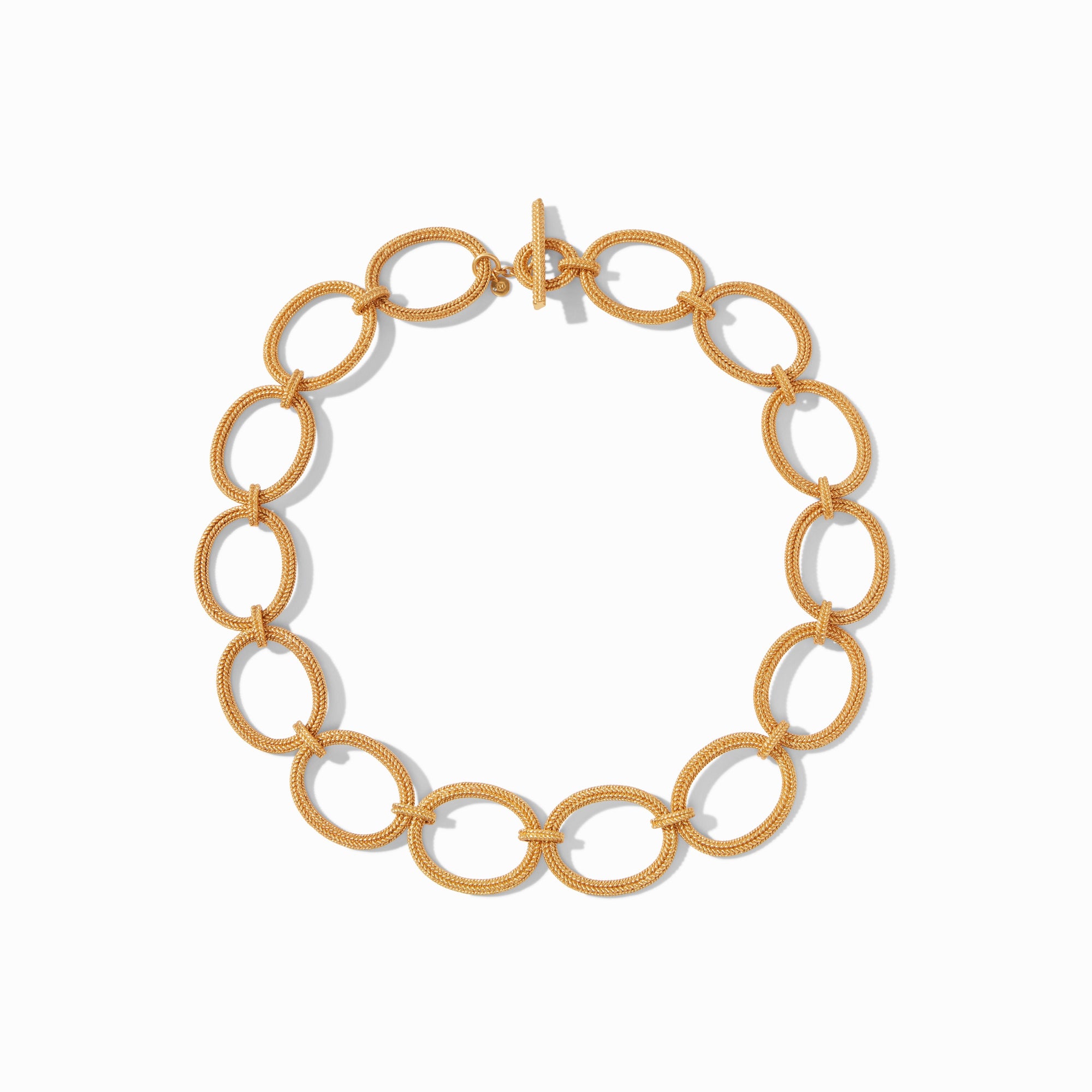 carousel, Windsor Gold Chevron Oval Link Necklace - Full view
